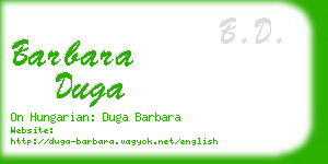 barbara duga business card